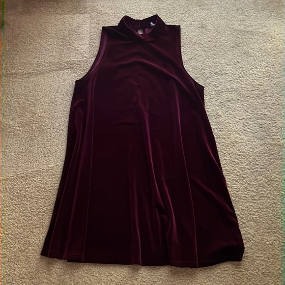 Burgundy Velvet dress that is lightly used.
